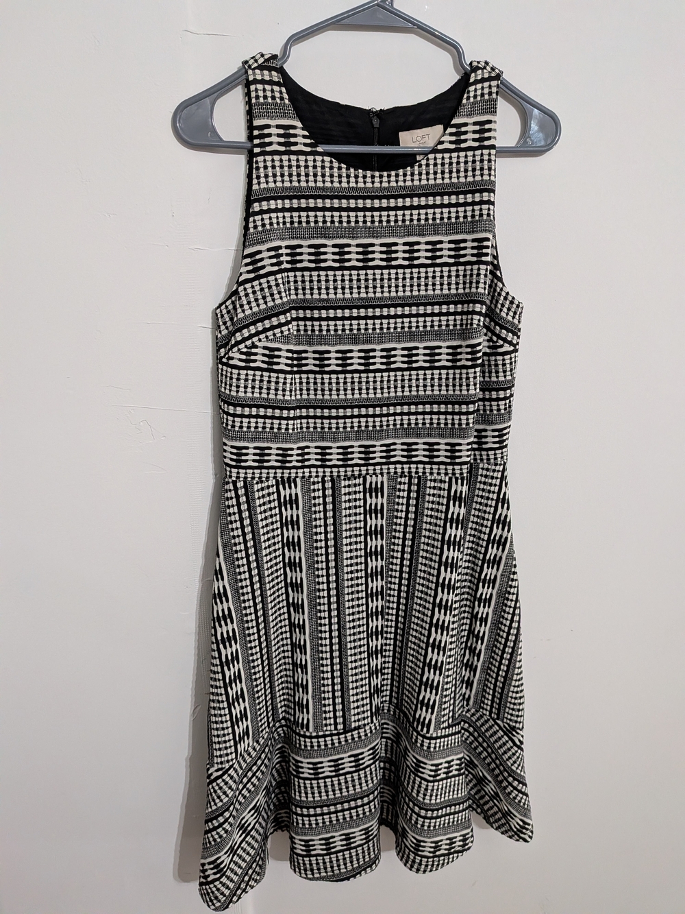 LOFT Sleeveless Geometric Stripped Midi Dress